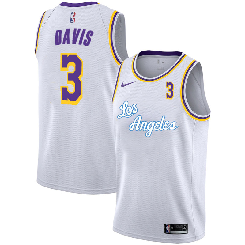 Lakers 3 Anthony Davis White 2020 2021 New City Edition Nike Swingman Jersey