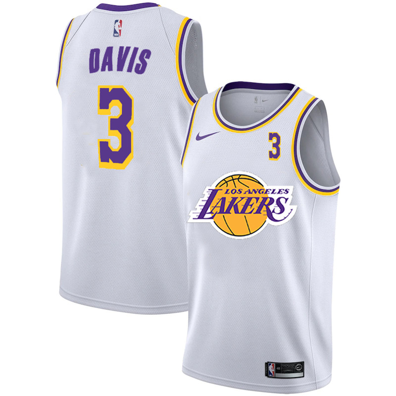 Lakers 3 Anthony Davis White 2020 2021 New City Edition Nike Swingman Jerseys