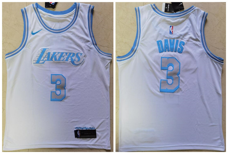 Lakers 3 Anthony Davis White 2021 City Edition Nike Swingman Jersey