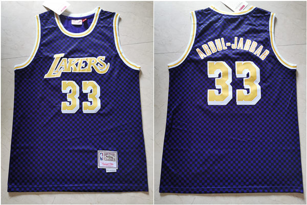 Lakers 33 Kareem Abdul Jabbar Purple Hardwood Classics Jersey