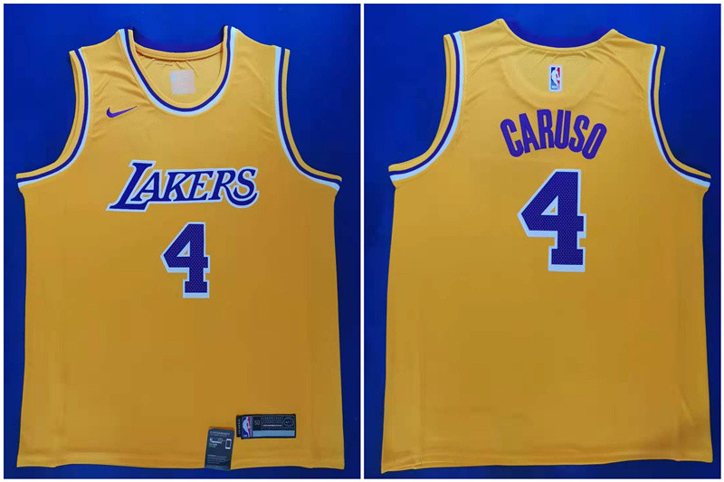 Lakers 4 Alex Caruso Yellow Nike City Edition Swingman Jersey