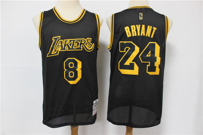 Lakers 8 & 24 Kobe Bryant Black 2020 Hardwood Classics Mesh Jersey