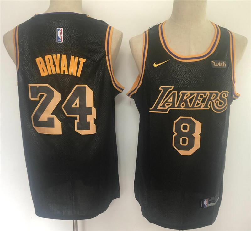 Lakers 8 & 24 Kobe Bryant Black Nike City Edition Swingman Jersey