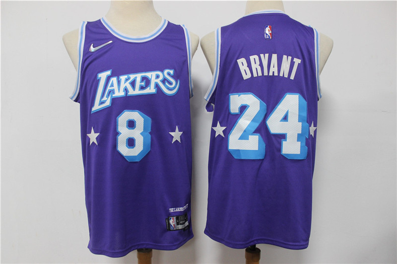 Lakers 8 24 Kobe Bryant Purple Nike Diamond 75th Anniversary City Edition Swingman Jersey