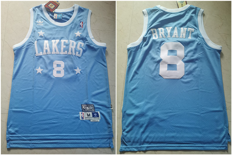 Lakers 8 Kobe Bryant Light Blue Hardwood Classics Jersey