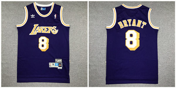 Lakers 8 Kobe Bryant Purple Hardwood Classics Jersey