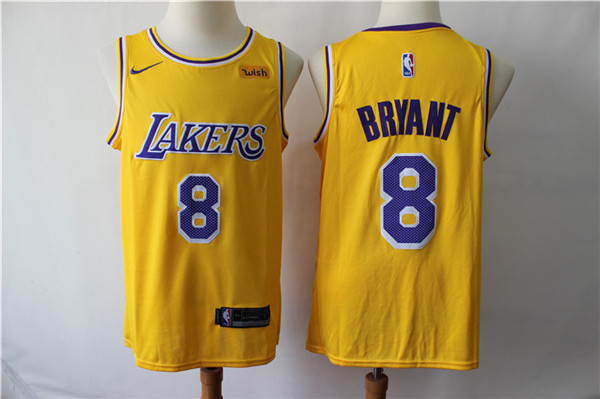 Lakers 8 Kobe Bryant Yellow 2019 Nike Swingman Jersey