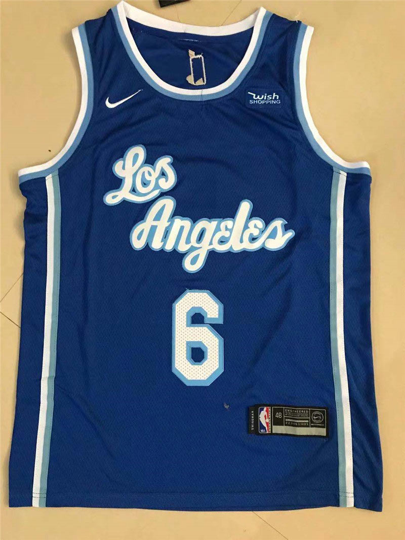 Lakers James 6 Color Blue Jersey