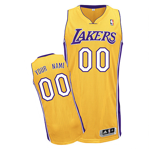 Lakers Personalized Authentic Yellow NBA Jersey