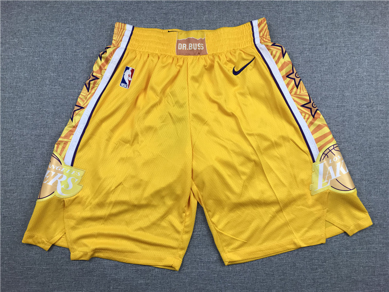 Lakers Yellow City Edition Nike Swingman Shorts