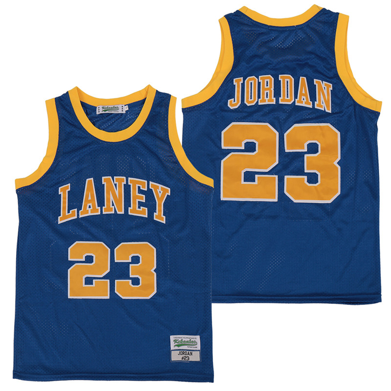 Laney 23 Michael Jordan White High School Mesh Basketball Jersey