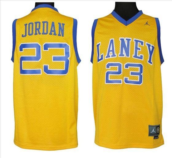 Laney High School Edition Jordan 23 Yellow Throwback Jerseys