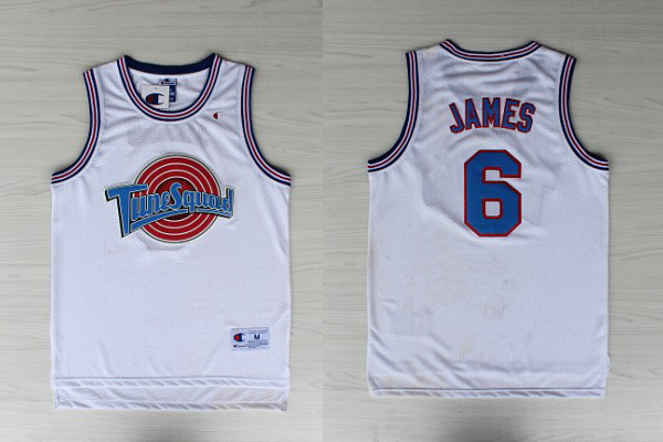 LeBron James 6 Tune Squad Space Jam Movie WhiteJersey