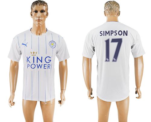 Leicester City 17 Simpson SEC Away Soccer Club Jersey