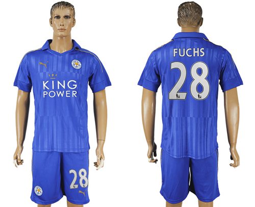 Leicester City 28 Fuchs Home Soccer Club Jersey