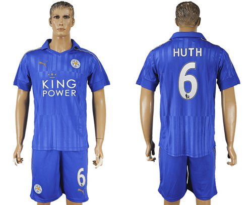 Leicester City 6 Huth Home Soccer Club Jersey