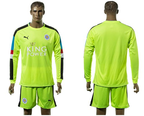 Leicester City Blank Green Long Sleeves Goalkeeper Soccer Country Jersey