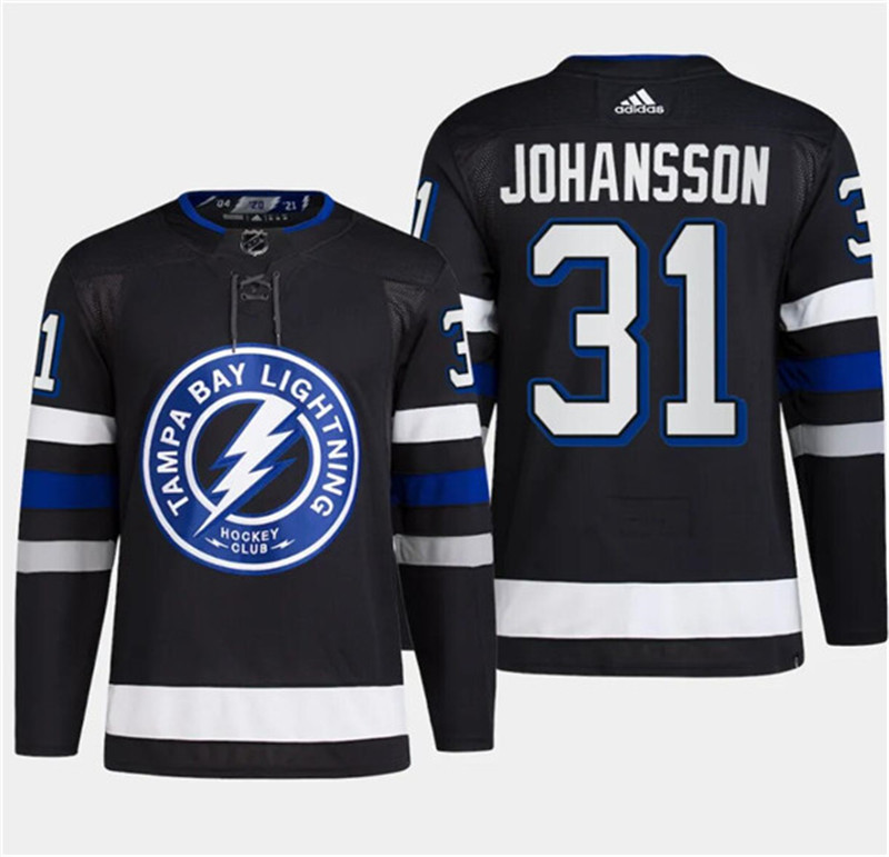 Lightning 31 Jonas Johansson Black 2024 NHL Stadium Series Adidas Jersey