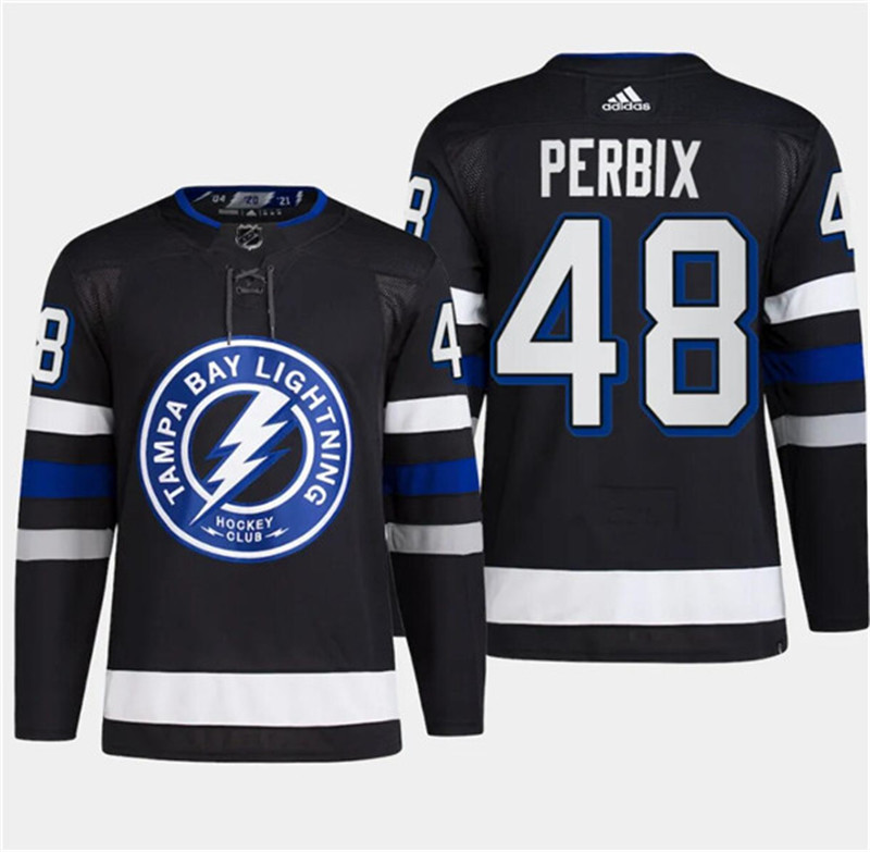 Lightning 48 Nick Perbix Black 2024 NHL Stadium Series Adidas Jersey
