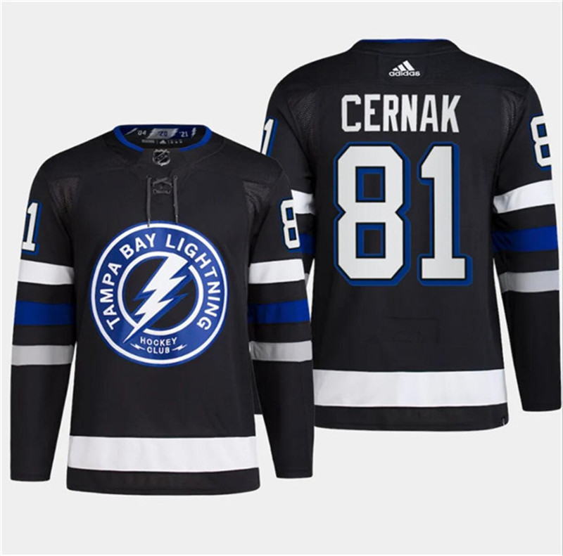 Lightning 81 Erik Cernak Black 2024 NHL Stadium Series Adidas Jersey