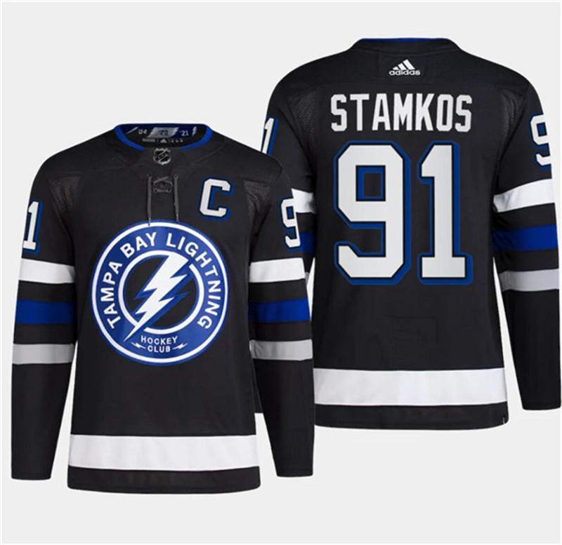 Lightning 91 Steven Stamkos Black 2024 NHL Stadium Series Adidas Jersey