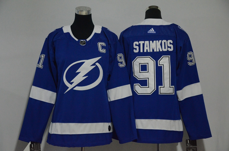 Lightning 91 Steven Stamkos Blue Women  Jersey