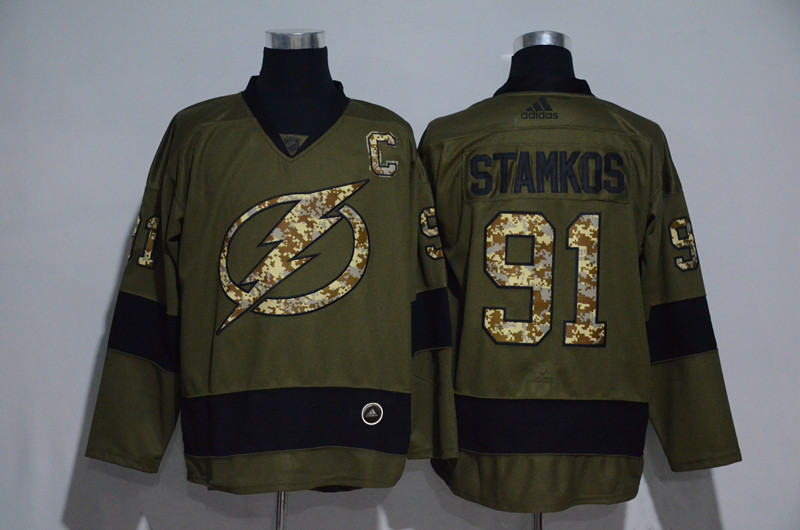 Lightning 91 Steven Stamkos Olive Adidas Jersey