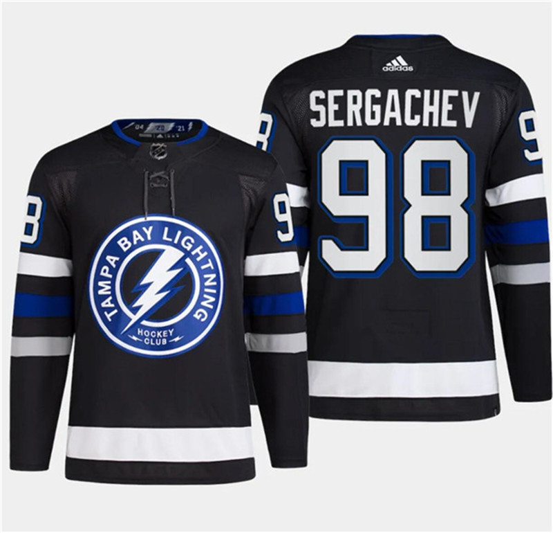Lightning 98 Mikhail Sergachev Black 2024 NHL Stadium Series Adidas Jersey