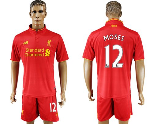 Liverpool 12 Moses Red Home Soccer Club Jersey
