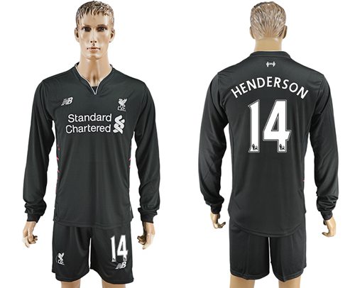 Liverpool 14 Henderson Away Long Sleeves Soccer Club Jersey