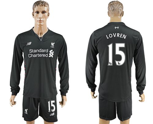 Liverpool 15 Lovren Away Long Sleeves Soccer Club Jersey