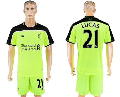 Liverpool 21 Lucas Sec Away Soccer Club Jersey
