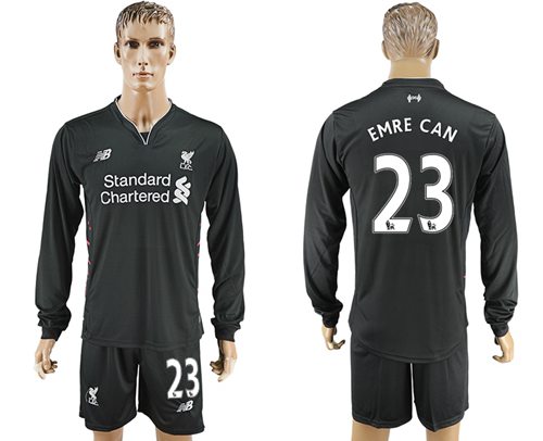 Liverpool 23 Emre Can Away Long Sleeves Soccer Club Jersey