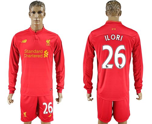 Liverpool 26 ILORI Home Long Sleeves Soccer Club Jersey