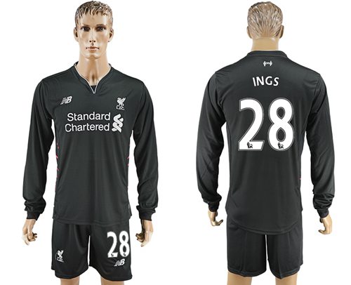 Liverpool 28 INGS Away Long Sleeves Soccer Club Jersey