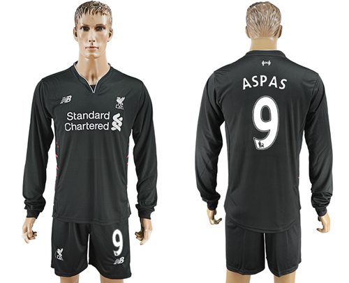 Liverpool 9 Aspas Away Long Sleeves Soccer Club Jersey