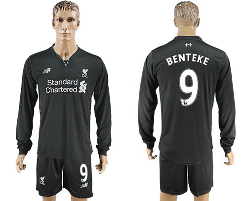 Liverpool 9 Benteke Away Long Sleeves Soccer Club Jersey