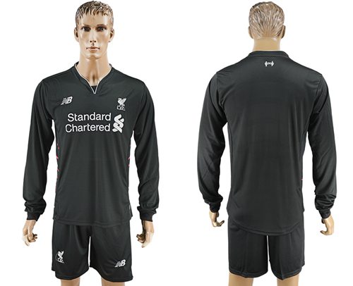 Liverpool Blank Away Long Sleeves Soccer Club Jersey