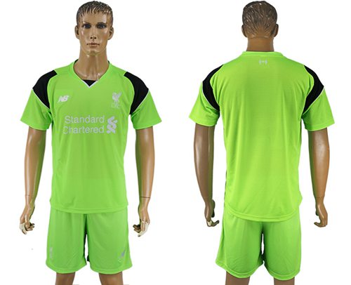Liverpool Blank Green Goalkeeper Soccer Club Jersey