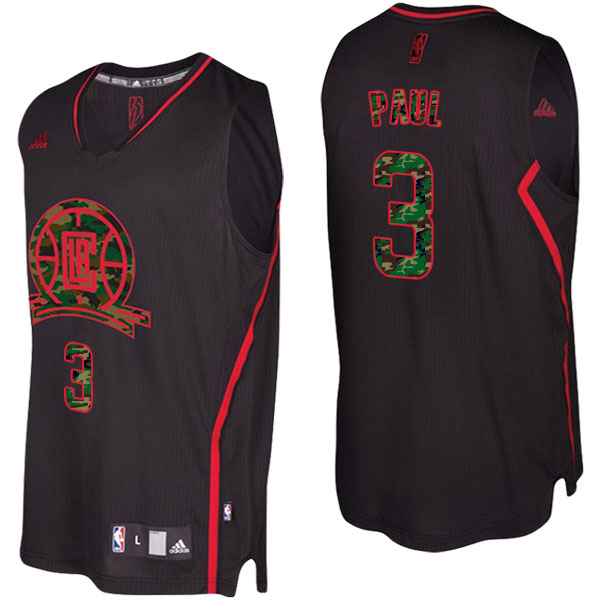 Los Angeles Chris Paul Clippers Camo Fashion Swingman Black Jersey