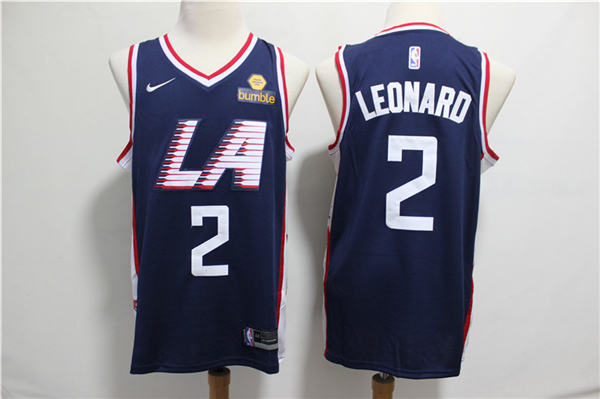 Los Angeles Clippers #2 Kawhi Leonard 2019 20 City Jersey   Navy jersey