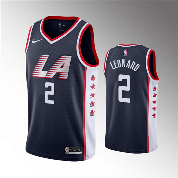 Los Angeles Clippers #2 Kawhi Leonard 2019 20 City Jersey   Navy