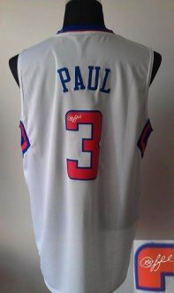 Los Angeles Clippers Revolution 30 Autographed 3 Chris Paul White Stitched NBA Jersey