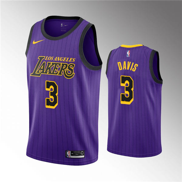 Los Angeles Lakers #3 Anthony Davis 2019 20 City Purple Jersey