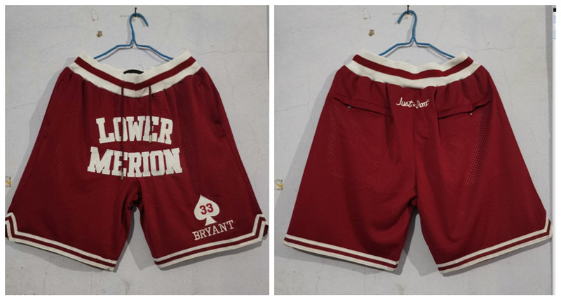 Lower Merion Aces 33 Kobe Bryant Red Just Don With Pocket High School Mesh Shorts