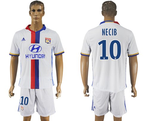 Lyon 10 Necib Home Soccer Club Jersey