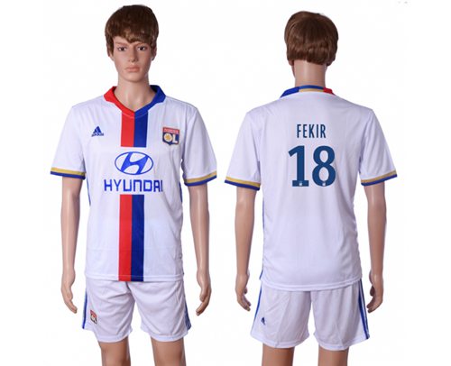 Lyon 18 Fekir Home Soccer Club Jersey