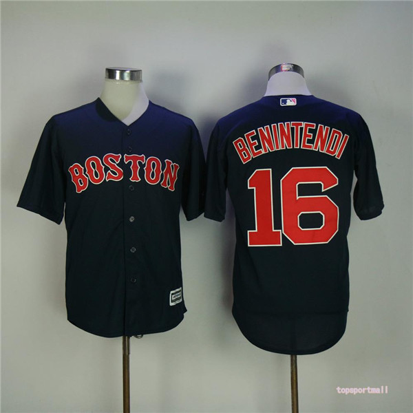 MLB Boston Red Sox 16 Andrew Benintendi Blue Cool Base Baseball Jerseys