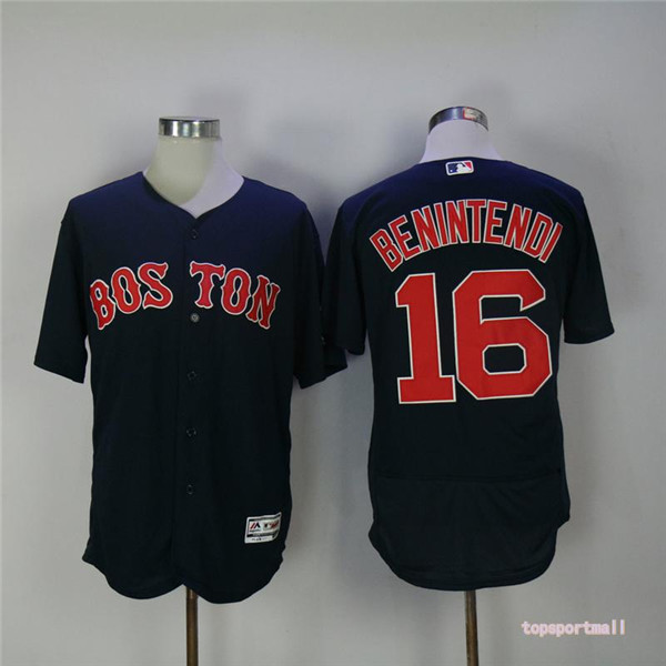 MLB Boston Red Sox 16 Andrew Benintendi Navy Blue Flexbase Baseball Jersey