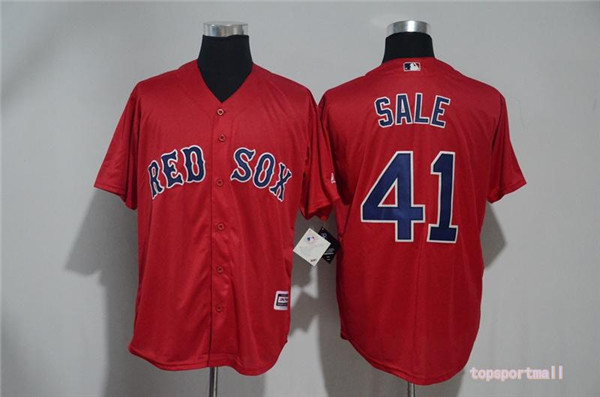 MLB Boston Red Sox 41 Chris Sale Red Cool Base Baseball Jerseys